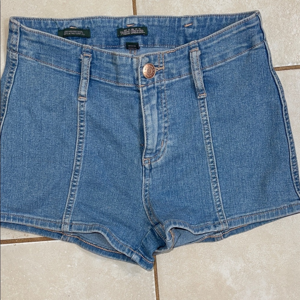 wild fable Medium Blue High-Rise Denim Shorts